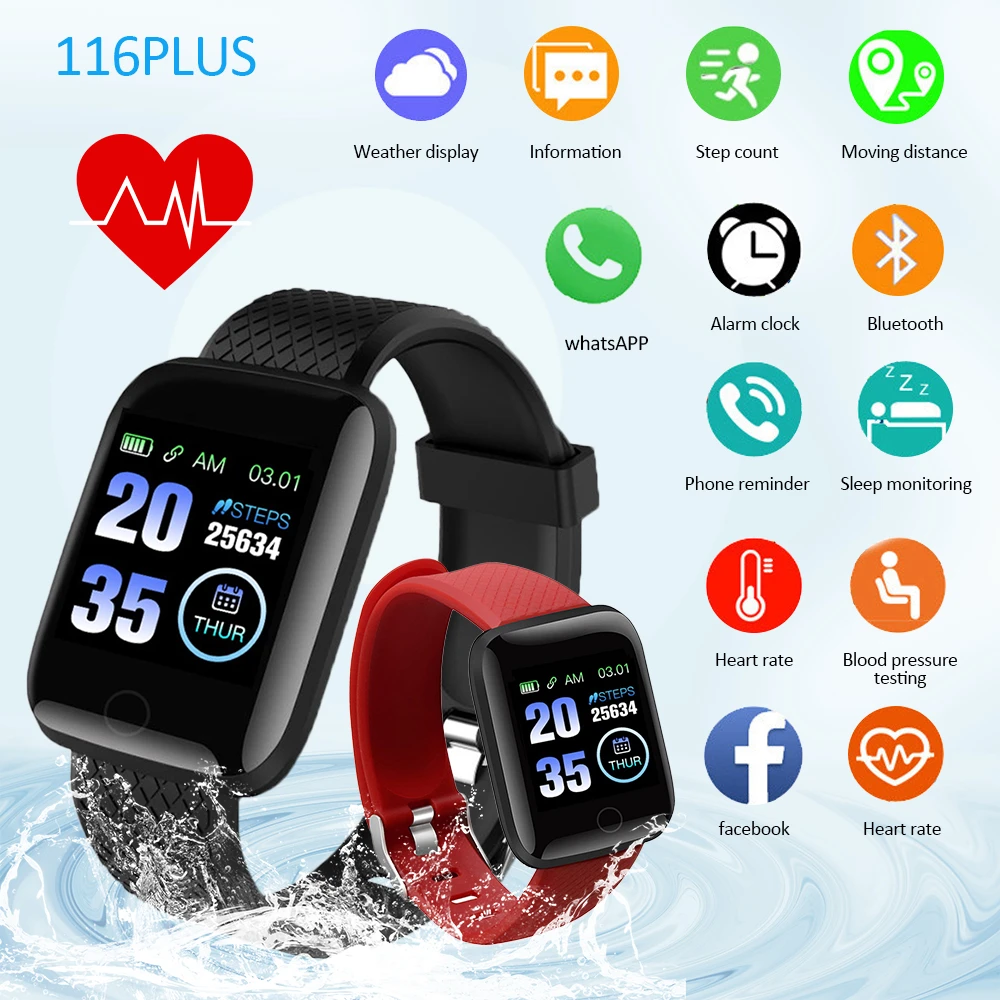 Smart Watch D-116 Plus Smart Watch Bracelets Fitness Tracker Heart Rate Step Counter Activity Monitor Band Wristband