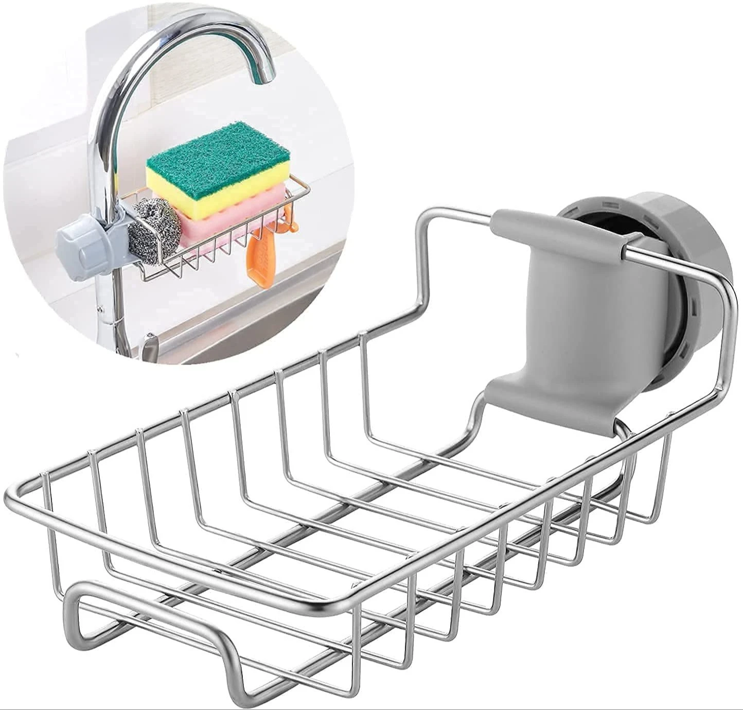 Stainless Steel Faucet Rack Kitchen Sing Organizer Holder-1Pcs etc gadget