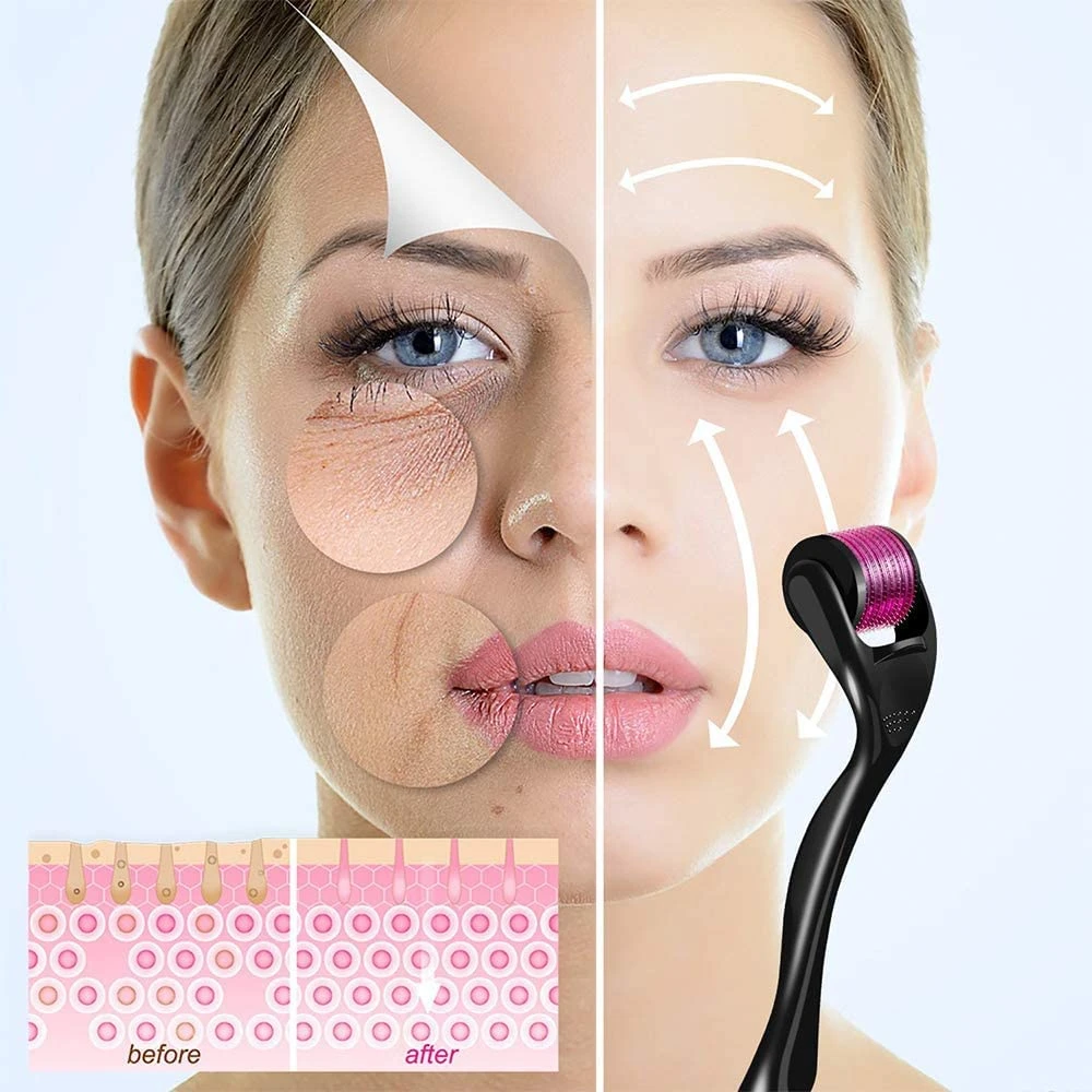 Derma roller for hair growth - Derma roller For Skin 0.5 mm - Micro-Needle for Acne Scars Wrinkles