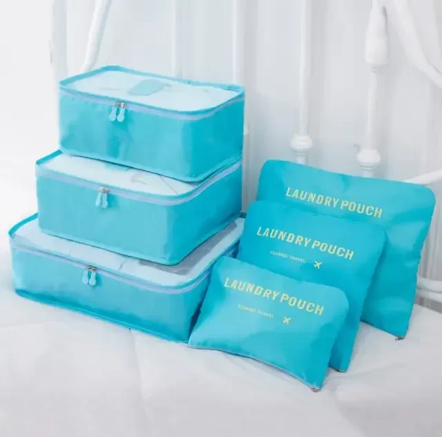 6PCS Travel Storage Bag Organizer Set For Clothes Shoes Cosmetic Tidy Organizer Wardrobe Suitcase Pouch Travel Organizers Packing Bags