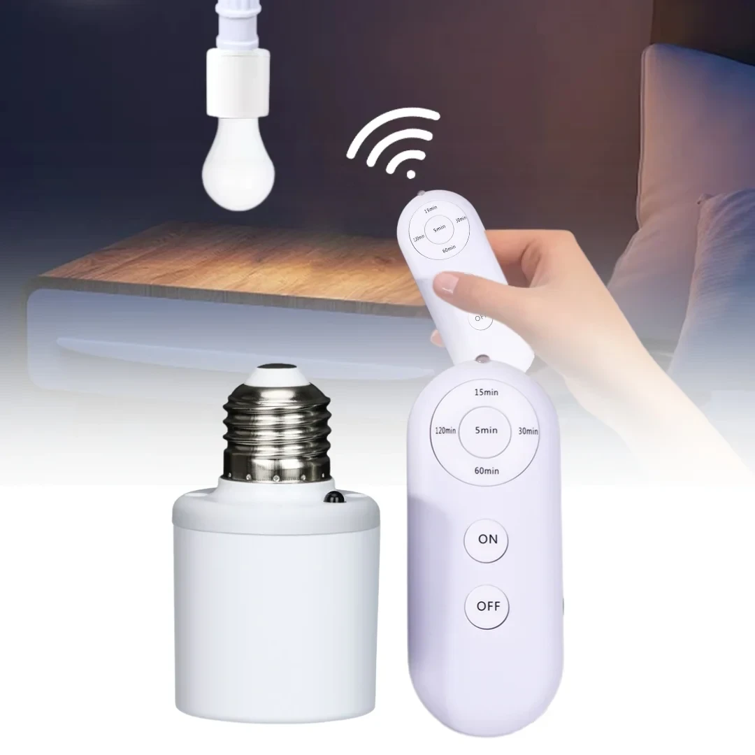 E27 Wireless Lamp Holder with Remote Control 428A Smart Wireless Timer Switch for Bulb