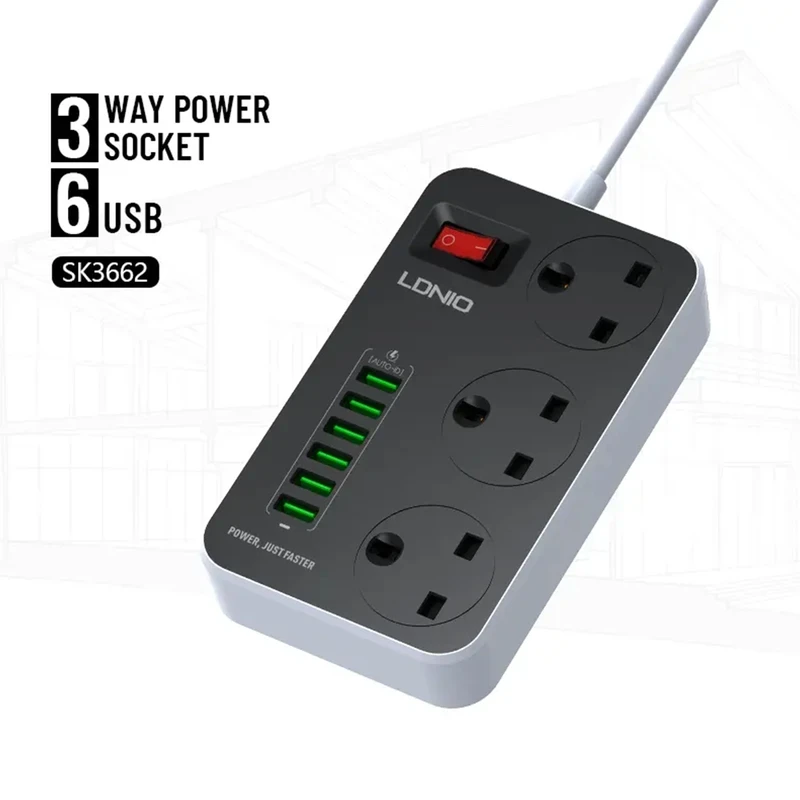 LDNIO SK3662 2500W Power Strip