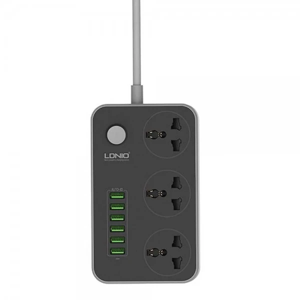 LDNIO SC3604 Power Strip with 3 AC Sockets and 6 USB Ports