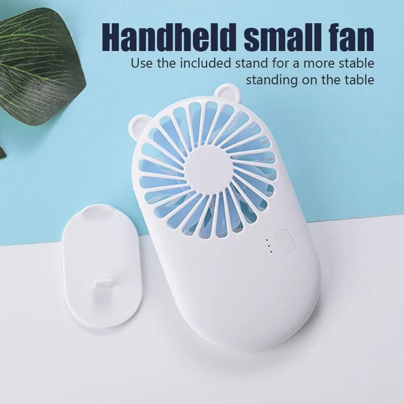 Summer 1Pc Cute Portable Mini Fan Handheld Usb Chargeable Desktop Fans 3 Mode Adjustable Summer Cooler For Outdoor Travel Office - Charger Fan