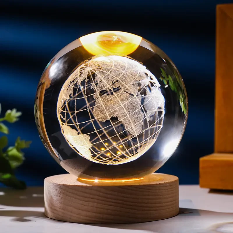 3D Crystal Ball Globe 7 Color Base