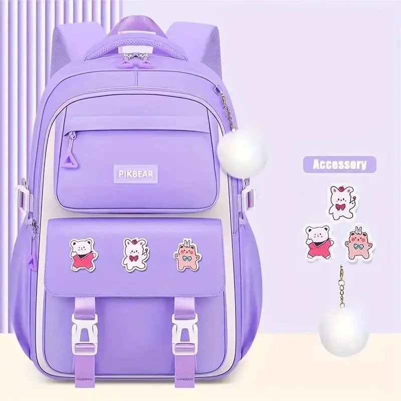 Kids Backpack Children Primary School Bags Waterproof (Purple)